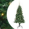 vidaXL Kotično umetno božično drevo Zelena 150 cm PVC in kovina