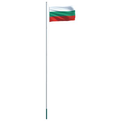 vidaXL Zastava Bolgarije in aluminijast zastavni drog 6,2 m