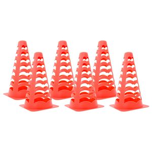 vidaXL Nogometni stožci 6 kosov zložljivi oranžni 13x13x22,5 cm