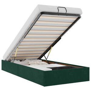 vidaXL Otomanski posteljni okvir brez vzmetnice zelen 90x190 cm žamet