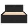vidaXL Posteljni okvir z vzglavjem brez vzmetnice črn 100x200 cm