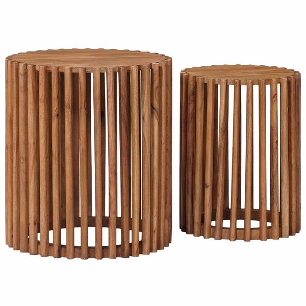 vidaXL Komplet stranskih mizic s shranjevanjem Rjava 40 x 40 x 45 cm