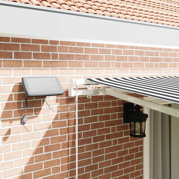 vidaXL Ročno zložljiva tenda z LED antracit in bela 450x300 cm