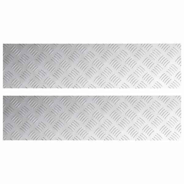 vidaXL Stopnice Pravokotna 2 pcs srebrna 100 x 25 cm Aluminij