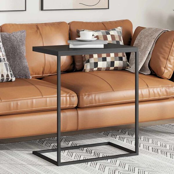 vidaXL Stranska mizica črna 55x35x66 cm konstruiran les