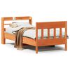 vidaXL Posteljni okvir brez vzmetnice vo&scaron;čeno rjav 75x190 cm borovina