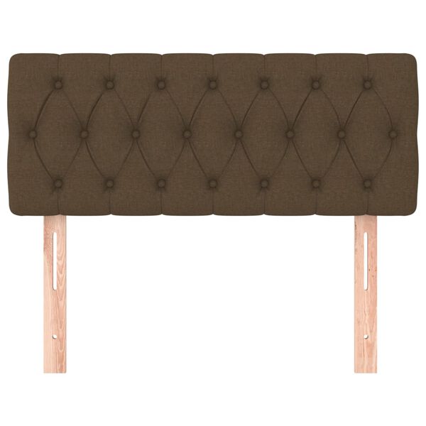 vidaXL Posteljno vzglavje temno rjavo 100x7x78/88 cm blago