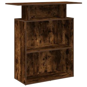 vidaXL Sprejemna miza dimljeni hrast 100x40x104 cm inženirski les