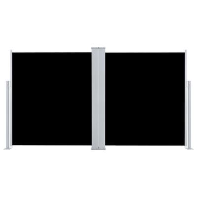 vidaXL Zložljiva stranska tenda črna 140x600 cm