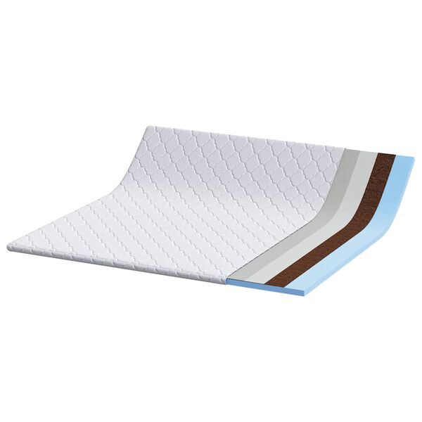 vidaXL Kokosova blazina Bela 200 x 200 cm Jacquard tkanina