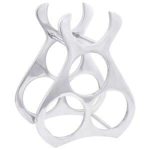 vidaXL Stojalo za vino srebrna 23 x 14 x 28 cm Aluminij