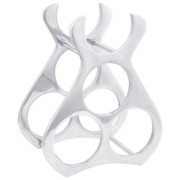 vidaXL Stojalo za vino srebrna 23 x 14 x 28 cm Aluminij