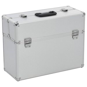 vidaXL Kovček za orodje 47x36x20 cm srebrn iz aluminija