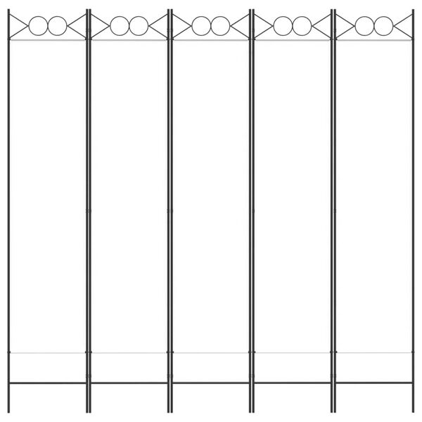 vidaXL Paravan 5-delni bel 200x200 cm blago
