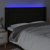 vidaXL LED posteljno vzglavje črno 183x16x118/128 cm blago