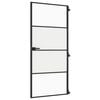 vidaXL Notranja vrata ozka črna 93x201,5 cm kaljeno steklo in aluminij