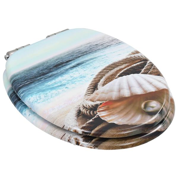 vidaXL Deske za WC &scaron;koljko s počasnim zapiranjem 2 kosa MDF bisernica