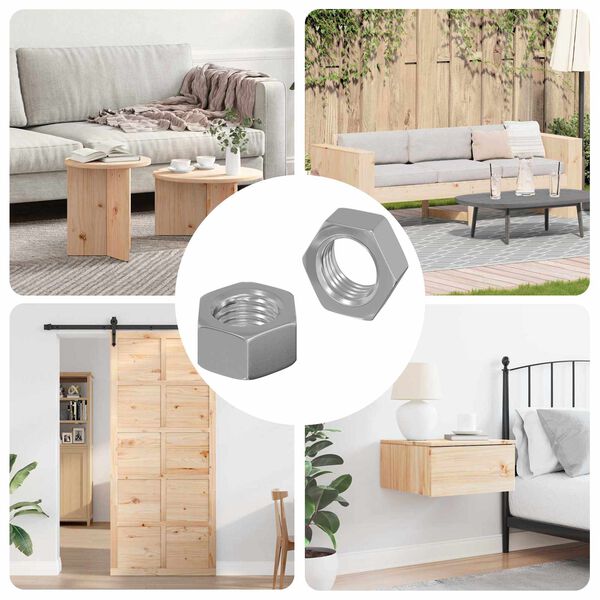 vidaXL &Scaron;esterokotna matica Enobarvno 2 pcs srebrna M6 elezo