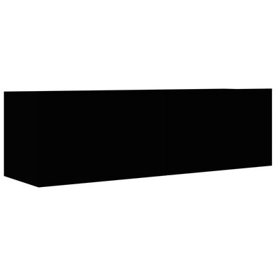 vidaXL Komplet TV omaric 2-delni črna iverna plošča