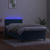 vidaXL Box spring postelja z vzmetnico LED temno modra 80x200 cm žamet