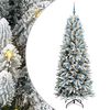 vidaXL Umestno božično drevo Bela 210 cm PVC, plastika, jeklo in PE