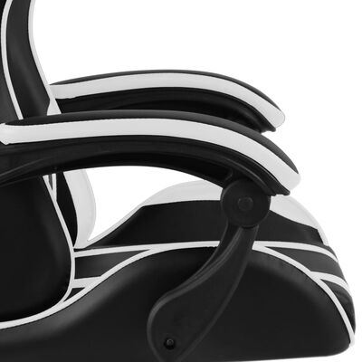 vidaXL Racing stol črno in belo umetno usnje