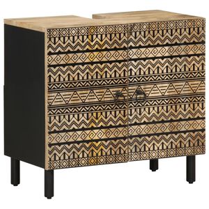 vidaXL Kopalni&scaron;ka omarica črna 62x33x58 cm trden mangov les