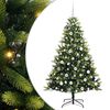 vidaXL Umjetno hinged božično drevo 300 LED Zelena 180 cm PVC in PE