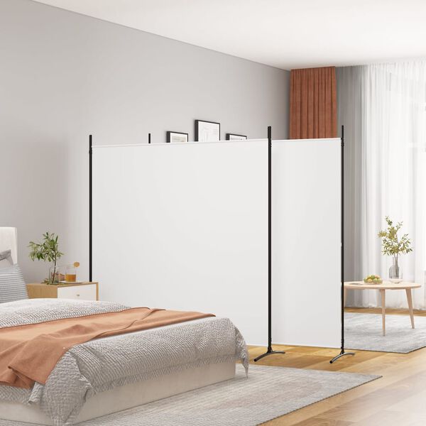 vidaXL Paravan 3-delni bel 525x180 cm blago
