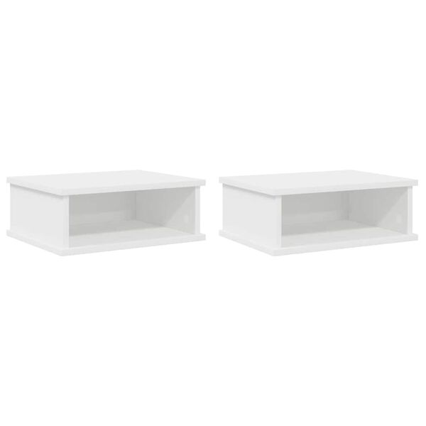 vidaXL Nočna omarica 2 pcs Bela 40 x 31 x 15 cm Konstruiran les