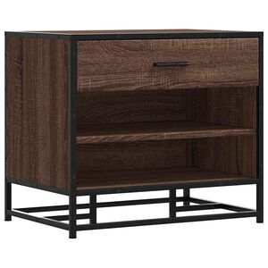 vidaXL Klop za čevlje rjavi hrast 60x40x53,5 cm inž. les in kovina