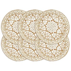 vidaXL Pogrinjki 6 kosov beli 38 cm okrogli iz jute