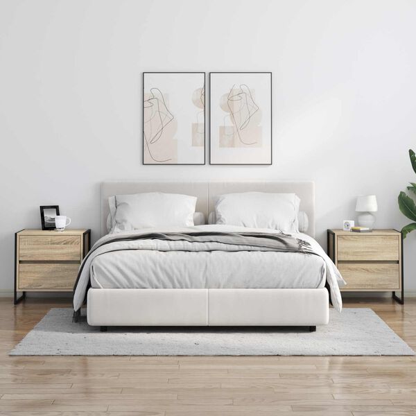 vidaXL Nočna omarica Sonoma 50 x 39.5 x 50 cm Konstruiran les