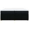 vidaXL Box spring postelja z vzmetnico črn 200x200 cm blago