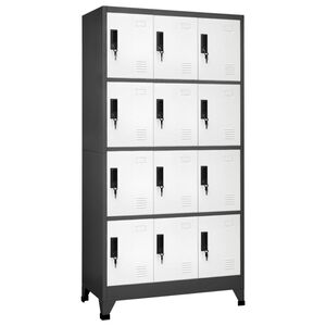 vidaXL Omara s ključavnico antracitna in bela 90x45x180 cm jeklo