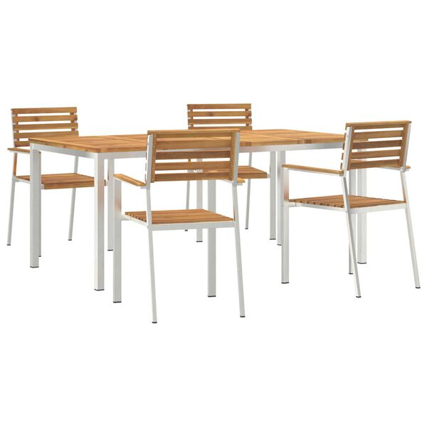 vidaXL Setzaobedovanjenavrtu 5 pcs Rjava Masivno akacijevo les