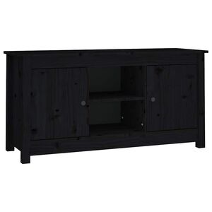 vidaXL TV omarica črna 103x36,5x52 cm trdna borovina