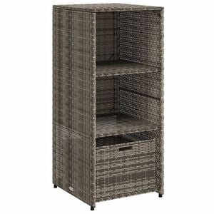 vidaXL Vrtna omara za shranjevanje siva 50x55x115 cm poli ratan