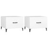 vidaXL Klubske mizice s kovinskimi nogami 2 kosa bele 50x50x40 cm