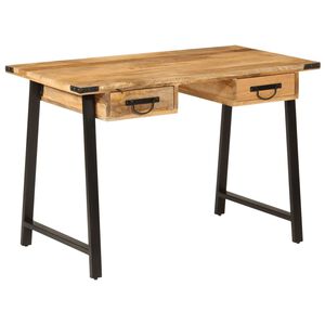 vidaXL Predalnik 105x55x70 cm trden mangov les in železo