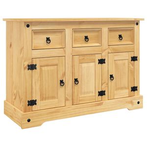 vidaXL Omarica "Corona" rjava 112x44x78 cm masiven les mehi&scaron;ki bor