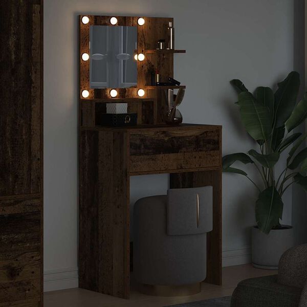 vidaXL Toaletne mize za spalnice s polico Star les 80 x 39,6 x 135 cm