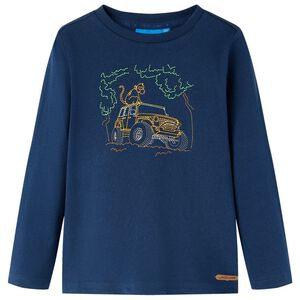 Otro&scaron;ka majica z dolgimi rokavi mornarsko modra 92