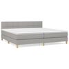 vidaXL Box spring postelja z vzmetnico svetlo siva 200x200 cm blago