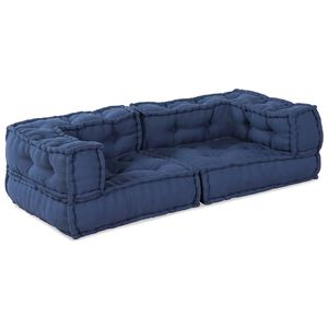 vidaXL Modularna sedežna enota 3 kos Blago Indigo 140 x 70 x 36 cm