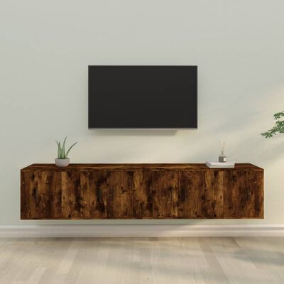 vidaXL Komplet TV omaric 4-delni dimljen hrast inženirski les