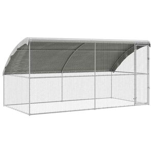 vidaXL Kletka za pi&scaron;čance 2 kos Srebrna 400 x 200 x 200 cm