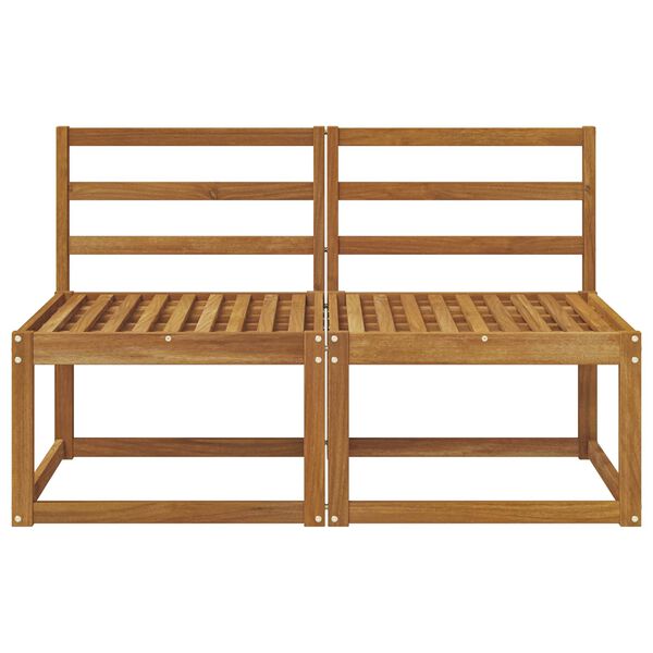 vidaXL 2 Kos Srednji zunanji kavč Masiven les akacije Naravna