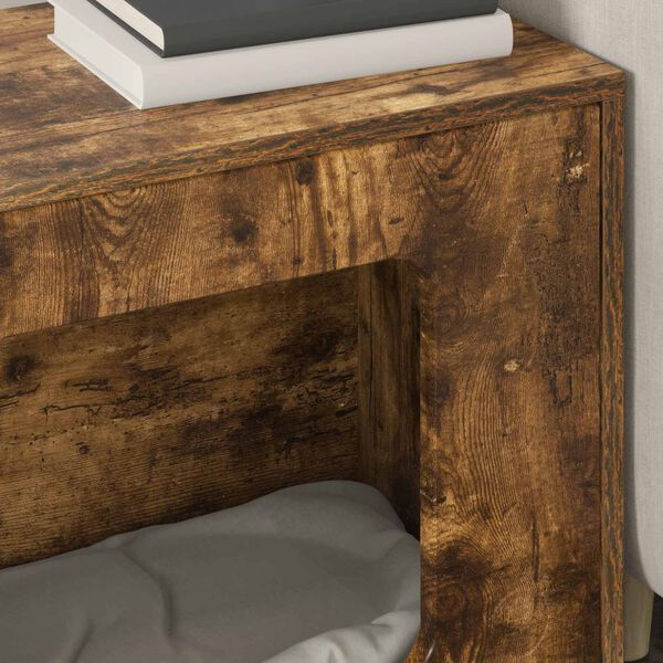 vidaXL Mačja hi&scaron;a Dimljeni oreh 51 x 30 x 42,5 cm Konstruiran les