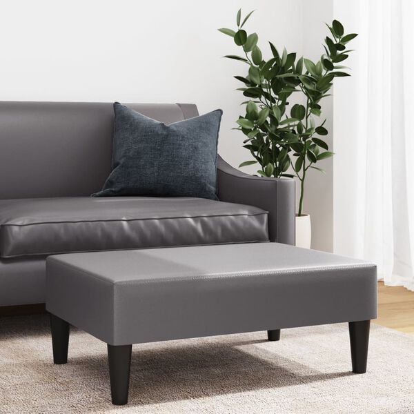 vidaXL Stolček za noge siv 77x55x31 cm umetno usnje